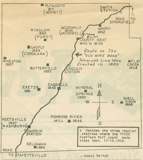 Butterfield Stage Map